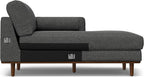 SIMPLIHOME Morrison Right Sectional Sofa in Woven-Blend Recycled Polyester Fabric, Charcoal Grey, 102-inches Wide, L-Shaped Couch with Right Chaise for the Living Room and Family Room