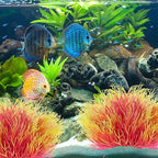 2pcs Aquarium Plants Decorations Artificial Fish Tank Plants Plastic Fish Tank Accessories Green Natural Style Aquarium Plant (Pale Yellow)