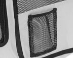 Pawer 36”×18.5” 8-Panel Foldable Pet Playpen, Orange+Grey, Personalize Embroidery Extra Fabric Piece Available, for Cat/Dog/Puppy, 600D Oxford Cloth Portable Indoor & Outdoor Kennel with Carry Bag