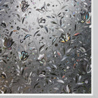 Kromapolis Window Film, Window Privacy Film Frosted, Vinyl Glass Covering, Stained Glass Decorative Film, Static Window Clings, Non-Adhesive (Grayish Black, 35.4 x 157.4 inch)