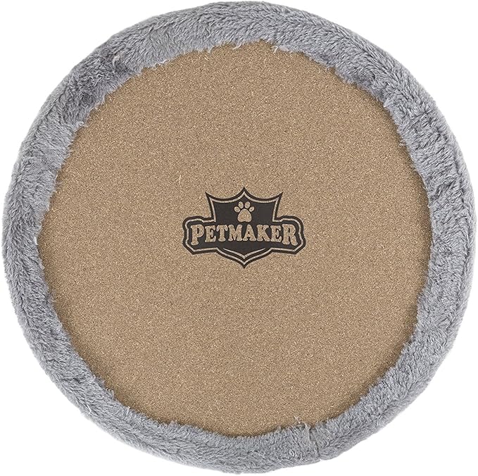 20.5-Inch Cat Condo - 2 Story Cat House with Sisal Scratch Pad, Barrel Shaped Pet House Covered in Soft Fabric by PETMAKER (Gray)