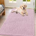 Smiry Dog Door Mat for Muddy Paws 47x32, Absorbs Moisture and Dirt Doormat, Non-Slip Washable Quick Dry Chenille Front Door Mat Indoor Entrance, Entryway Carpet for Inside Floor, Dusty Rose