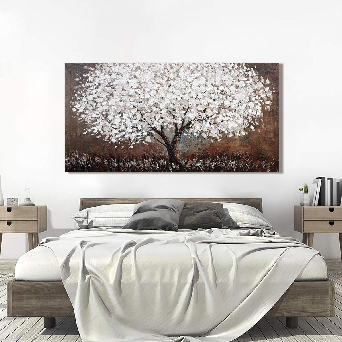 Canvas Wall Art Decor Artwork for Walls Large Black and White Wall Art Decor for Living Room Tree of Life Wall Art Vintage Tree Flower Wall Decor Art Paintings for Room Home Office Wall Decor 29"X58"