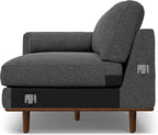 SIMPLIHOME Morrison Right Sectional Sofa in Woven-Blend Recycled Polyester Fabric, Charcoal Grey, 102-inches Wide, L-Shaped Couch with Right Chaise for the Living Room and Family Room