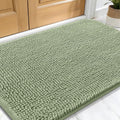OLANLY Dog Door Mat for Muddy Paws 34x21, Absorbs Moisture and Dirt, Absorbent Non-Slip Washable Doormat, Quick Dry Chenille Mud Mat for Dogs, Entry Indoor Entryway Carpet for Inside Floor, Sage Green