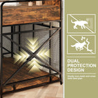 Dog Crate Furniture, 48" Heavy Duty Wooden Dog Crate End Table, XL Dog Kennel Furniture Large Breed, Decorative Dog Kennel Indoor with 3 Drawers & Steel Tubes 48" L x28 W x38 H (Rustic Brown)