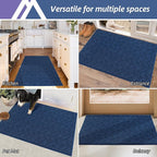 COSY HOMEER Door Mat Indoor Entrance, Non-Slip Absorbent Doormat for Front Door, Low-Profile Entryway Mat for Dirty Paws, Washable Dirt Trapper Mats (20"x32", Blue)