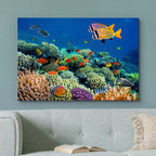 wall26 Canvas Print Wall Art Vibrant Coral Reef Underwater Panorama Nature Animals Photography Realism Rustic Scenic Landscape Wilderness Earth Colorful for Living Room, Bedroom, Office - 24"x36"