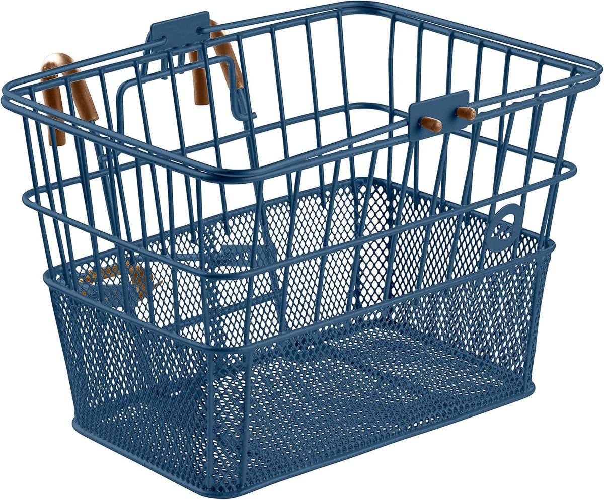 Retrospec Apollo Detachable Front Bike Basket Steel Half-Mesh with Integrated Detachable Hooks and Built-In Handle, Easy Assembly and Portability for Bicycles