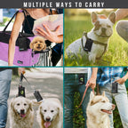 PetAmi Dog Poop Bag Holder for Leash, Dog Waste Bag Dispenser with Clip, Treat Pouch, Walking & Camping Accessories with Trash Bag Roll, Gray/Black 2 Pack