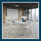 OEF Furnishings OEF1200 Series Premium Heavy Duty Vinyl Padded Folding Chairs, Commercial Grade 500 lb Capacity (4-Pack, Warm Gray)