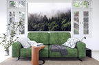 Nature Wall Art Prints - Ocean Forest Mountain Lake Canvas Landscapes - Small to Extra Large Living Room Bedroom Kitchen Bathroom Décor (Foggy Pine Forest, 16L" x 24W")