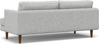 SIMPLIHOME Livingston 76-inch Wide Sofa in Mist Grey Woven-Blend Fabric, Handcrafted Loveseat Couch for Living Room or Family Room, Mid-Century Modern Style, Solid Wood Frame