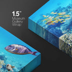 wall26 Canvas Print Wall Art Vibrant Teal Underwater Fish Coral Reef Nature Animals Photography Realism Scenic Landscape Wilderness Earth Colorful for Living Room, Bedroom, Office - 32"x48"