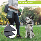 Tuff Mutt Dog Poop Bag Holder with Dispenser, Odor-Blocking Liner and Water-Resistant Fabric, Holds Full Dog Waste Bags, Adjustable Waist Belt, Includes Doggy Poop Roll
