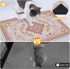 Glittme Cat Litter Mat with Non-Slip Bottom Litter Box Mat 40"X30" Litter Trapping Mat Easy to Clean Washable Cat Food Mat for Kitty,XL