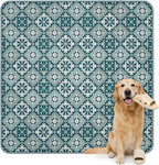 FXW Washable Pee Pads for Dogs, Puppy Pads with Super Absorbent, Specifically Designed for Rollick/Homeplus 24inch 8 Panels Dog Playpen, 63" Square, Tribal Blue, 1 Pack