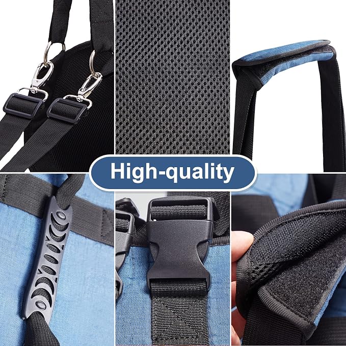 COODEO Dog Carry Sling, Emergency Backpack Pet Legs Support & Rehabilitation Dog Lift Harness for Nail Trimming, Dog Carrier for Senior Dogs Joint Injuries, Arthritis, Up and Down Stairs(XL, Blue)
