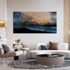 Canvas Wall Art for Living Room Artwork for Walls Black Blue Wall Art Decor Canvas Modern Art Wall Decor Nature Landscap Tree Wall Art Decor Prints Art Work for Home Office Kitchen Wall Decor 24"X48"
