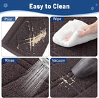 Smiry Cat Litter Box Mat 36x24, Non-Slip Water Resistant Litter Trapping Mat, Easy Clean Less Waste and Urine-Locking Cat Carpet for Indoor, Brown