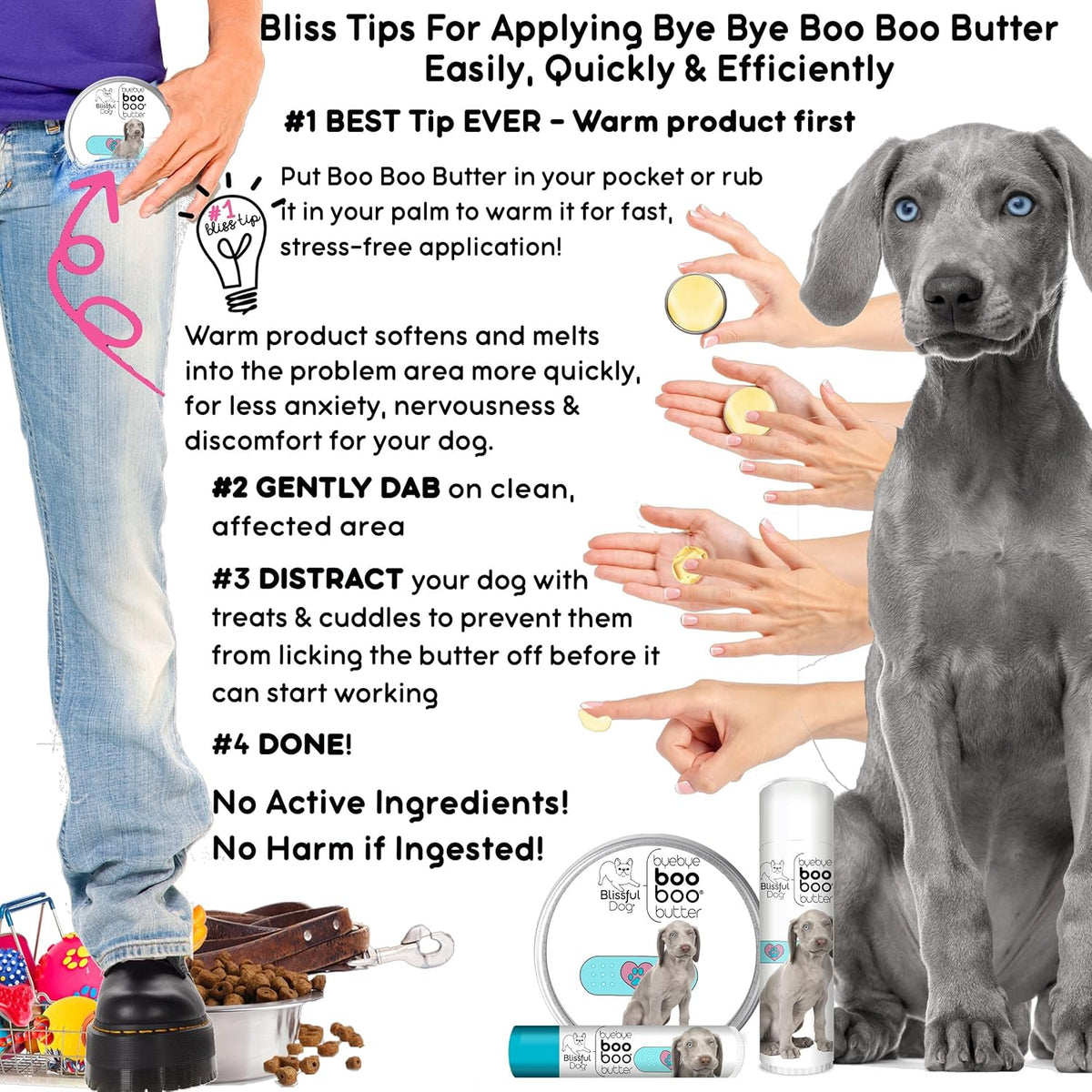 The Blissful Dog 1 oz TIN Weimaraner Booboo Butter