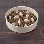Fuzzl Titan Bamboo Slow Feeder Dog Bowl Large with Ultra Grip Rubber Base Pet Bowl 8 Inch