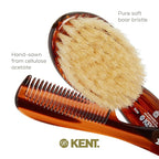 Kent BA30 Cradle Cap Baby Hair Brush with Ultra Soft Natural Bristles and Smooth Cradle Cap Comb, Baby Essentials for Newborn Hair Brush and Baby Comb
