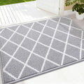 Finchitty Indoor Door Mat, Dirt Resistant and Absorbent, Low-Profile, Non-Slip, Washable Inside Floor Mats for Front Door, Back, and Entrance, 36" x 24", Light Grey