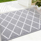 Finchitty Indoor Door Mat, Dirt Resistant and Absorbent, Low-Profile, Non-Slip, Washable Inside Floor Mats for Front Door, Back, and Entrance, 36" x 24", Light Grey