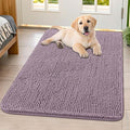 Smiry Dog Door Mat for Muddy Paws 40x32, Absorbs Moisture and Dirt Doormat, Non-Slip Washable Quick Dry Chenille Front Door Mat Indoor Entrance, Entryway Carpet for Inside Floor, Deep Plum