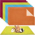 Barydat 8 Pcs Guinea Pig Cage Liner for Guinea Pig Cage Bedding Reusable Rabbit Mat Pad Washable Training Pad Animal Sleeping Bedding Mat(16x12'',Champagne, Lake Blue, Dark Purple, Grass Green)