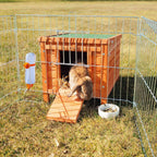 TRIXIE natura XS Small Animal House - Outdoor/Indoor Rabbit Hideout with Hinged Roof & Raised Floor - Solid Wood House with Entry Ramp, Weather-Resistant Home for Bunnies & Guinea Pigs - Brown