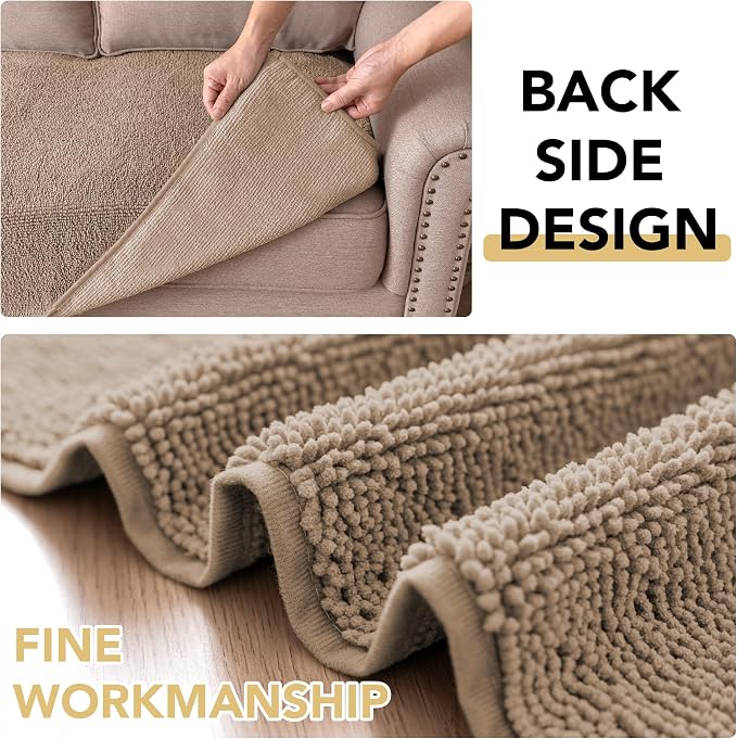 H.VERSAILTEX Non Slip Pet Couch Cover Chenille Dog Bed Protector Thick Soft Sofa Slipcover Pet Friendly Washable Couch Cushion Covers for Pets (30" x 70", Sand)