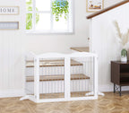 Spirich Free Standing Foldable Wire Pet Gate for Dogs, 80 Inches Extra Wide, 30 Inches Tall 4 Panels Dog Gate for The House, Doorway, Stairs, Pet Puppy Safety Fence, Sliver White