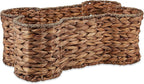 Bone Dry Pet Storage Collection, Bone Shape Hyacinth Toy Basket, Dark Brown, Large - 24x15x9"