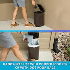 Dog Poop Trash Can Outside - Outdoor Dog Waste Trash Can with Lid - Odor Proof Waste Station Container for Backyard - 12L/3.2Gal (Mulch)