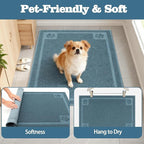 Darkyazi Pet Feeding Mat Large for Dogs and Cats,24"×16" Flexible and Easy to Clean Feeding Mat,Best for Non Slip Waterproof Feeding Mat. (Silver Blue)