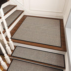 PADOOR Non Slip Stair-Treads Matching-Mat for Wooden Steps, Square Rubber Backing Non Slip Stair Landing Mat 30x30 inch