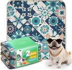 FXW Washable Pee Pads for Dogs, Puppy Pads with Super Absorbent, Specifically Designed for Potty Training, 35" Square, Tie-Dye Beige, 2 Packs