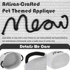 Sea Team Cat Toy Storage Basket with Handles, 16.5 x 11 x 7 Inches, 4.4 Gallons Large Cotton Rope Storage Bin, Shelf Basket, Organizer for Pet Chew Toys, Foods, Grey Meow