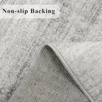 Washable Hallway 2x6 Runner Rugs: Soft Boho Geometric Entryway Kitchen Carpet Non-Slip Neutral Stain-Resistant Floor Mat for Bedroom Bathroom – Gifts for Newlyweds/Household Home Decor(Grey/Ivory,2x6)