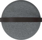 SIMPLIHOME Ramsay 16 inch Wide Contemporary Irregular Footstool in Grey Linen Look Fabric, Fully Assembled for the Living Room
