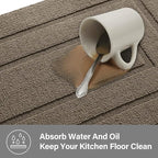 GRANNY SAYS Kitchen Mats for Floor Resist Dirt Kitchen Rugs Non Slip Washable, Small Rug for Sink Laundry Thick Durable Polypropylene Comfort Standing, 32" x 20", Light Brown