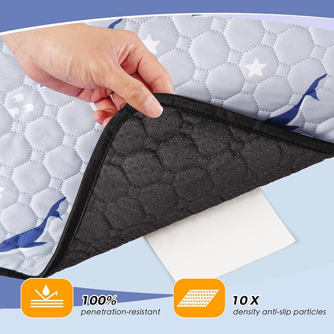 WanpeeGoo Washable Pee Pads for Dogs, 4Pack Reusable Puppy Pads, Super Absorbent & Leakproof Dog Pads, Anti-Slip Dog Pee Pads for Puppy Training & Incontinence, Dolphin Pattern 18"x24"