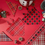 100 Pcs Christmas Dog Bandanas Bulk Xmas Red Plaid Bandanas Soft Triangle Bibs Adjustable Scarf for Small Medium Large Pets