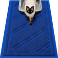 Smiry Cat Litter Box Mat 30x17, Non-Slip Water Resistant Litter Trapping Mat, Easy Clean Less Waste and Urine-Locking Cat Carpet for Indoor, Blue