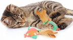 SmartyKat (2 Count) Silly Swimmers Crinkle Plush Catnip Cat Toys - Orange/Turquoise, 2 Count