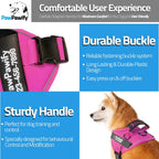 PawPawify Custom No Pull Dog Harness with Name and Phone Number, Heavy Duty Personalized Pet Vest to Prevent Tugging, Pulling, or Choking, Training and Walking (New Pink, XL (60-85 LBS))