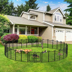 Dog Playpen Outdoor 32 Panels Heavy Duty Dog Fence 40" Height Anti-Rust with Doors Portable for RV Camping Yard, Total 71FT, 406 Sq.ft, Snowy Black