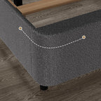 HOMBCK Queen Bed Frame with Headboard, Boucle Upholstered Soft Platform Bed Frame Queen Size with Thickened Footboard, Rounded Corners Design, No Box Spring Required, Easy Assembly, Grey